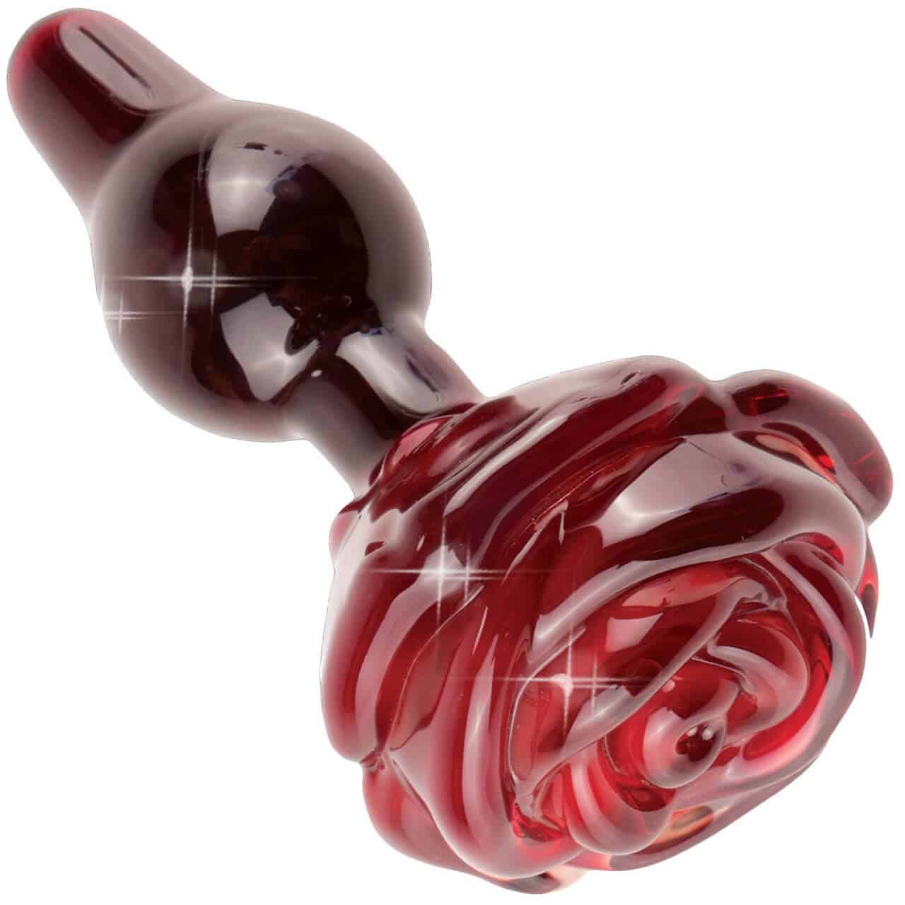 Icicles Red Glass Anal Plug