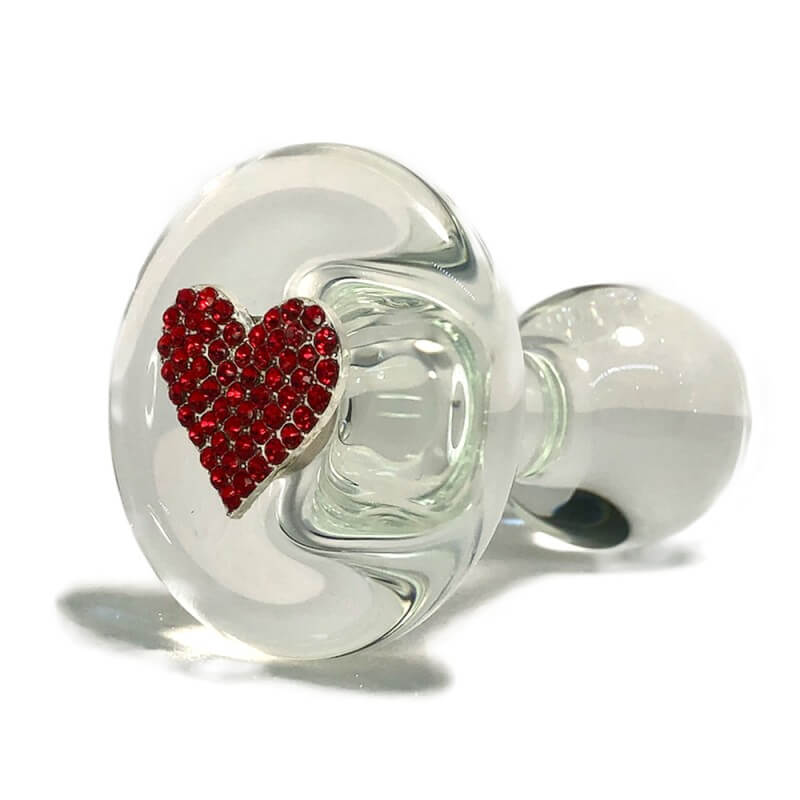 Red Heart Glass Anal Plug